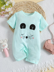Cute Cartoon Print Baby Boy Romper