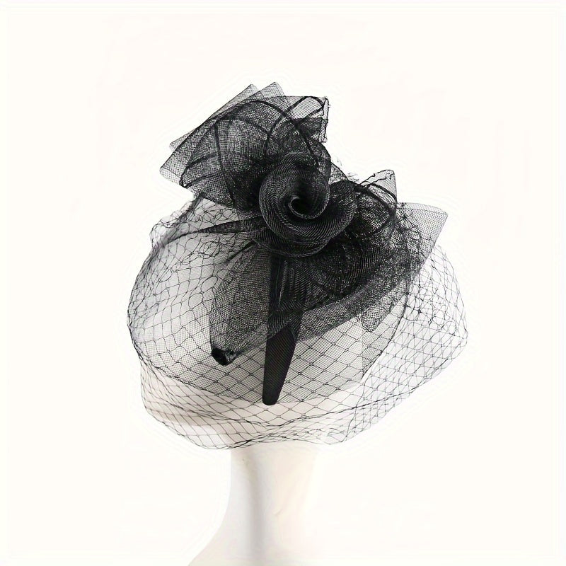 Retro Flower Mesh Hairpin for Ladies Tea Party Wedding Hair Accessories