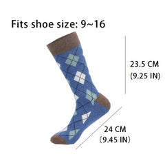 Men's Dress Socks Classic Pattern Crew Sock Breathable Sweat Wicking