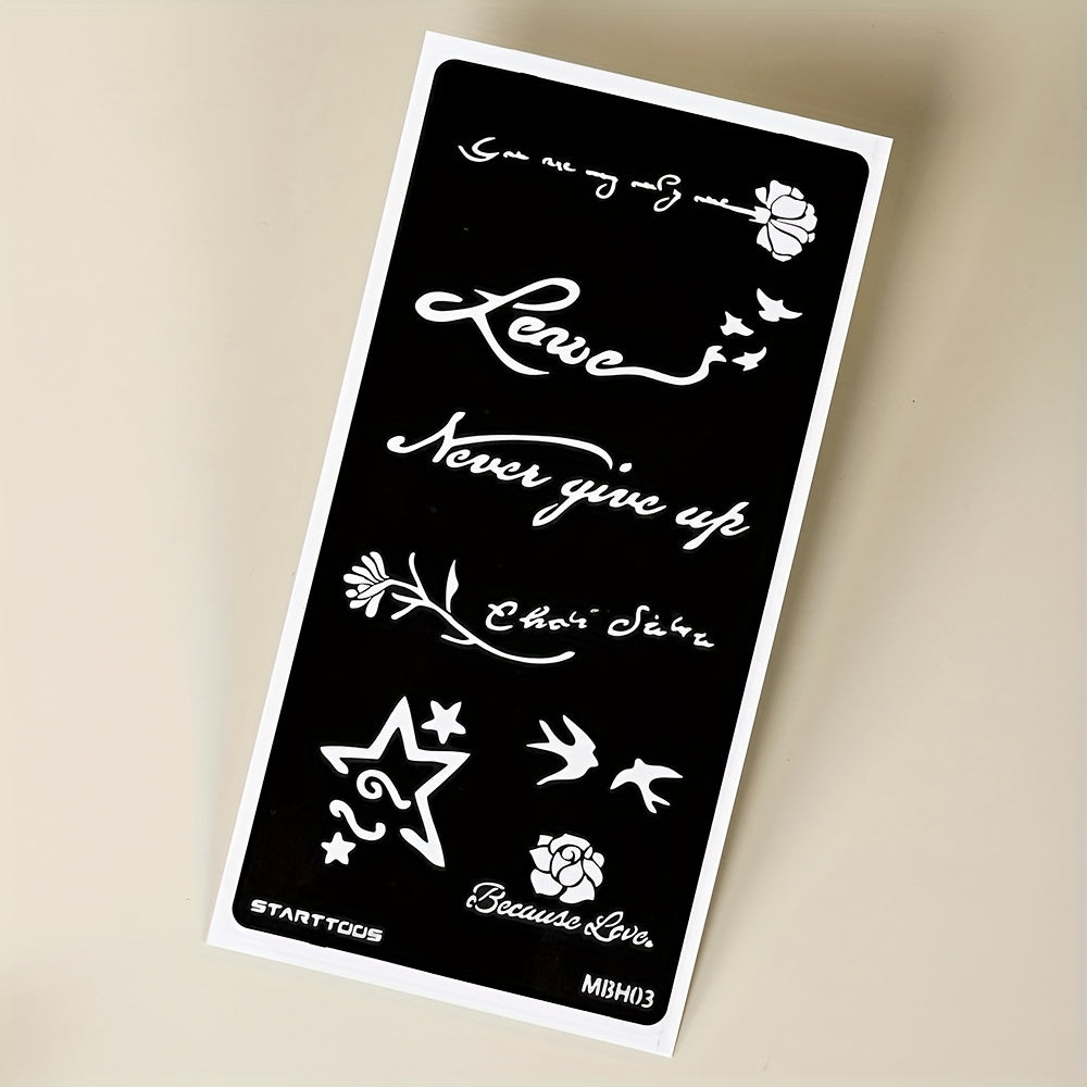 Butterfly Floral Tattoo Stencil Set