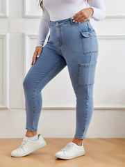 High Rise Stretch Jeans With Pockets