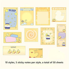 50pcs Forest Series Sticky Note Paper Girl Heart Small Animal Material Paper Car