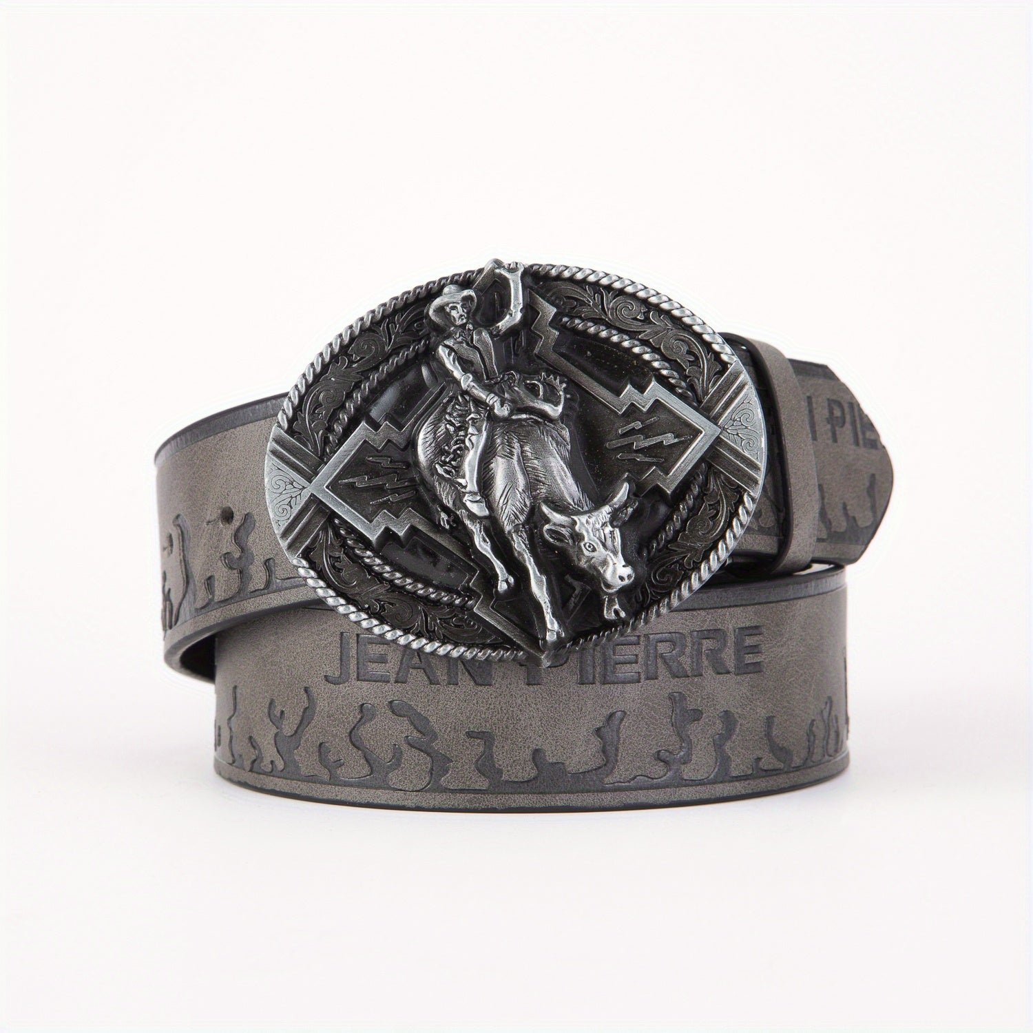 Men's Vintage Western Leather Belt with Buckle