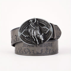 Men's Vintage Western Leather Belt with Buckle