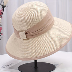 Ruched Hat Band Sun Hat Solid Bucket Hat Classic UV Protection Travel Beach Hats