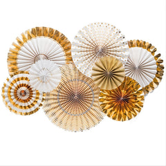 8pcs Hanging Paper Fans Glitter Birthday Wedding Baby Shower Decor