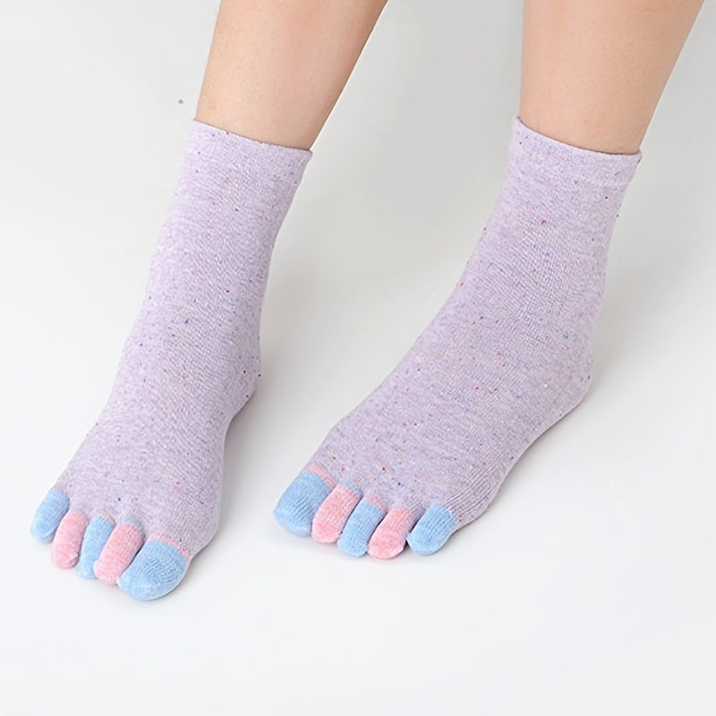 Colorful Toe Socks for Running Athletic Women's Stockings