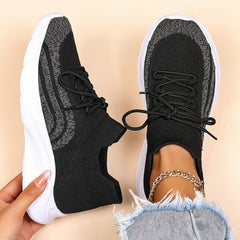 Women's Knit Breathable Low Top Lace-Up Sneakers
