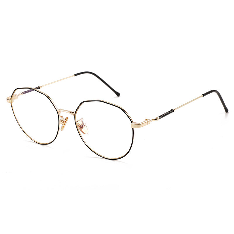 Round Frame Spectacles Lens Thin Temple Frame Glasses