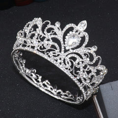 Golden Silvery Tiara Crystal Rhinestone Crown Cake Topper Birthday Girl