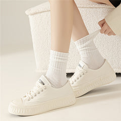 6 Pairs Solid Crew Socks for Women