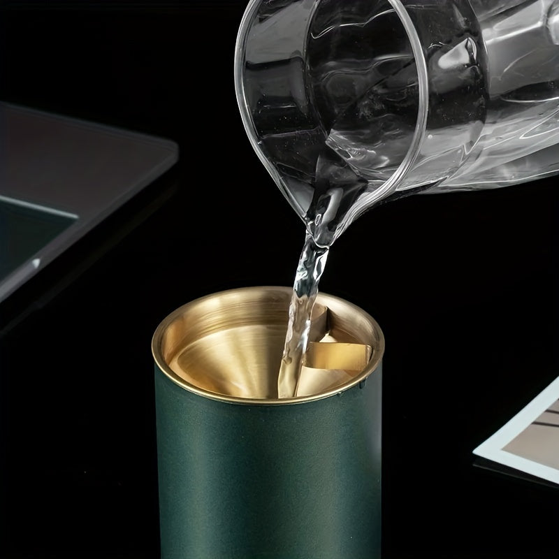 Stainless Steel Ashtray with Funnel and Windproof Design