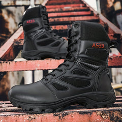 Men's Tactical High Top Lace Up Boots - Outdoor Walking Shoes