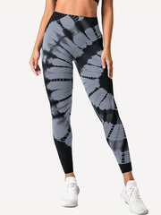 Tie Dye Seamless Sports Leggings Butt Lifting Stretch Yoga Tummy Control