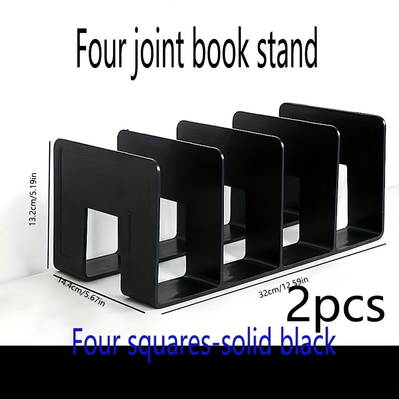 2pcs Four-grid Bookshelf Strong Storage Easy Access