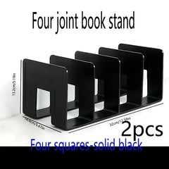 2pcs Four-grid Bookshelf Strong Storage Easy Access