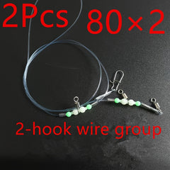 2pcs Nylon Line Luminous Beads Swivels Fishing Tackle