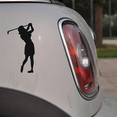 Women Golf Silhouette Car Sticker Waterproof Window Car Decals