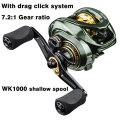 WK1000 Baitcasting Reel 8kg Gear Ratio 7 2 1 Fishing Up to 8kg