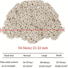 Vintage Lace Crochet Beanie Hat for Women