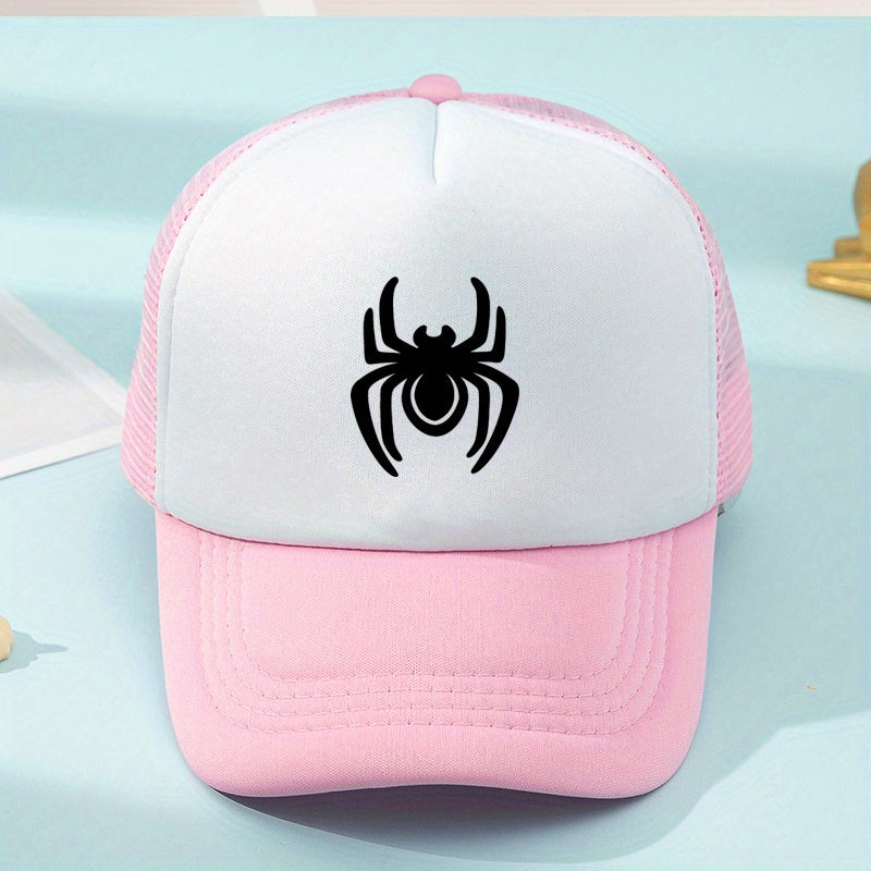 Kids Mesh Sunshade Baseball Cap Spider Embroidery