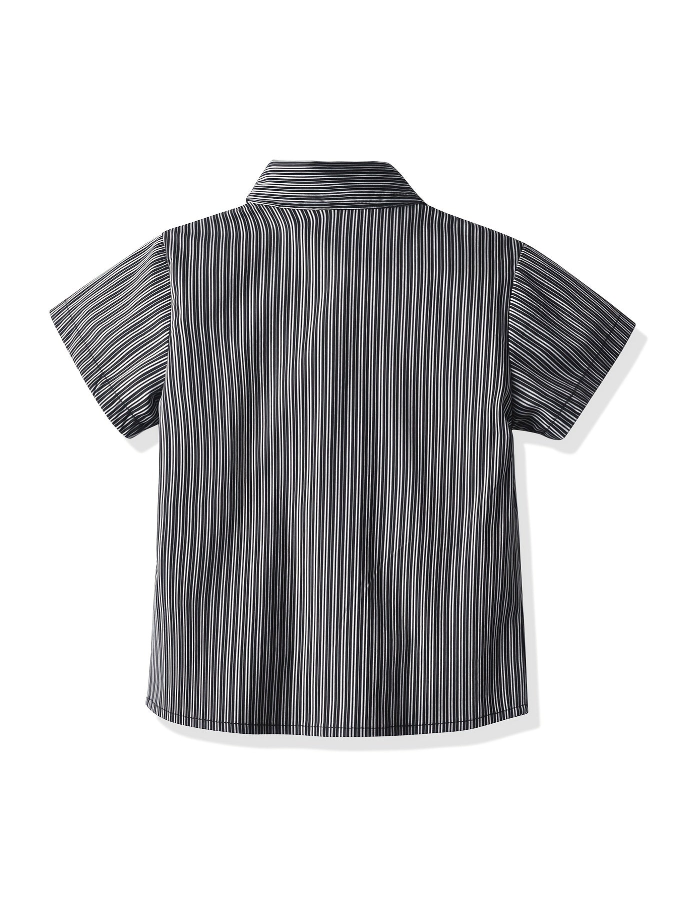 Boys Striped Button Shirt with Bowtie - Summer Clothes