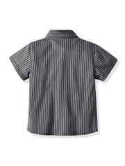 Boys Striped Button Shirt with Bowtie - Summer Clothes