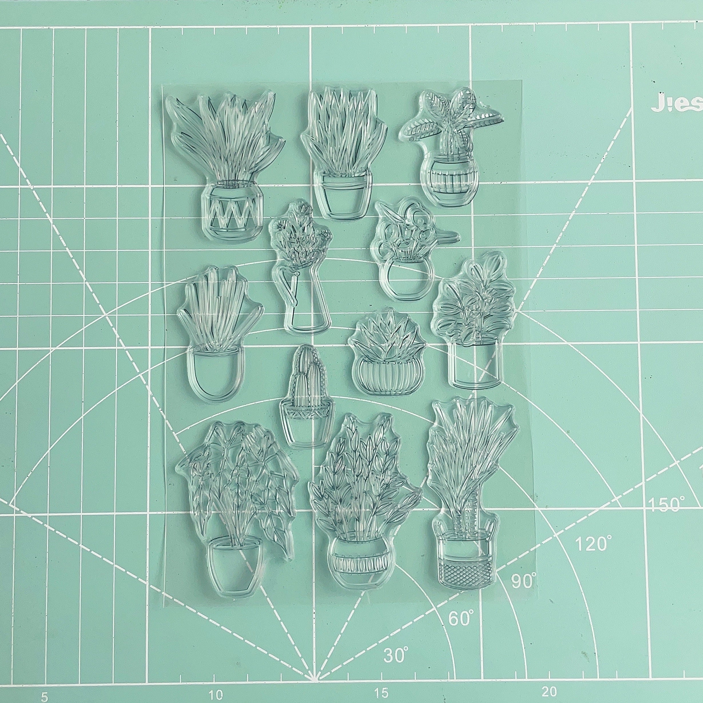 Flowerpot Plants Flowers Stamp for Card Making