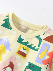 Snowman Girl's 2pcs Sweatshirt & Leggings Set Pine Print Top Christmas Style