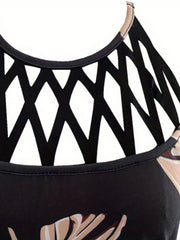 Criss Cross Sleeveless Tank Dress Women's Clothing