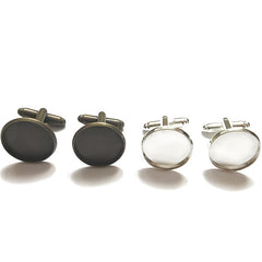 Feather Time Gem Steel Cufflinks