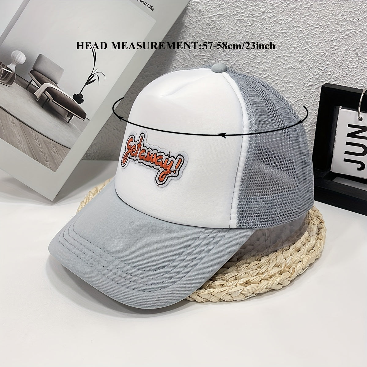 GET AWAY Embroidered Label Mesh Trucker Hat
