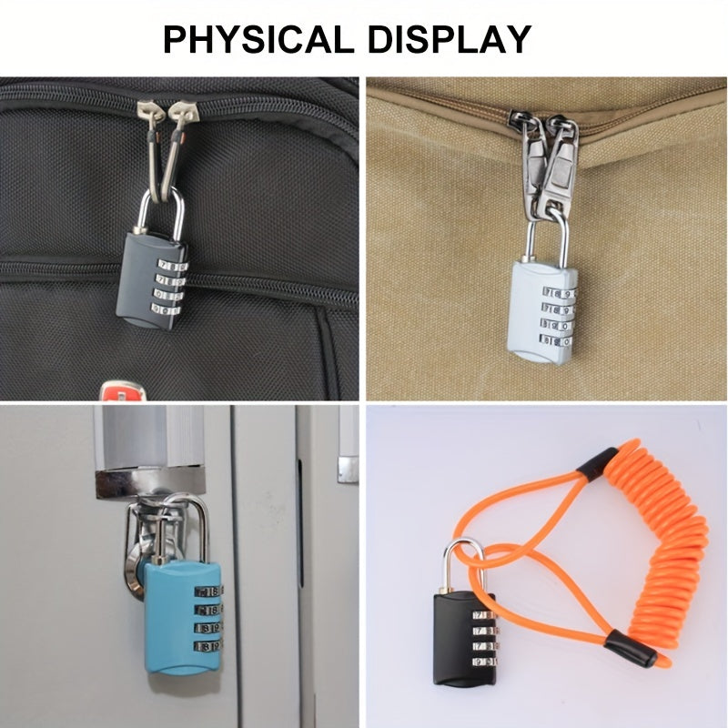 Mini Padlock 4 Digit Combo Lock for Suitcases & Luggage