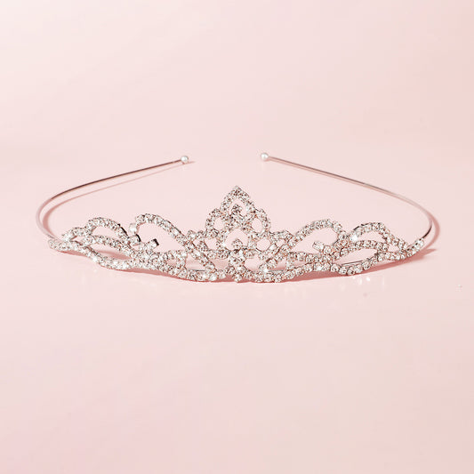Cubic Zirconia Crystal Tiara Headband Bridal Wedding Hairband Crown