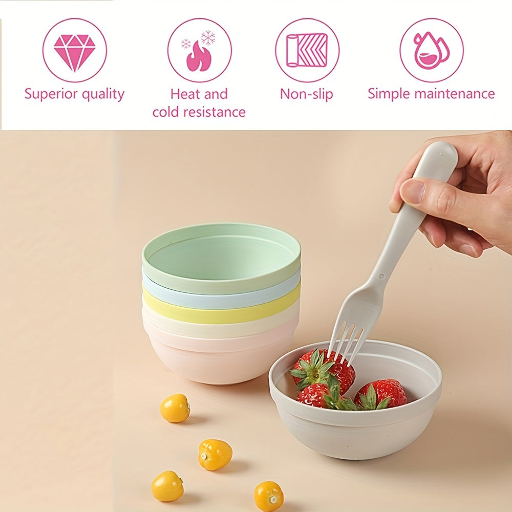 6pcs Plastic Meal Bowl Set for Home and Outdoor Camping Picnic