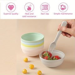 6pcs Plastic Meal Bowl Set for Home and Outdoor Camping Picnic
