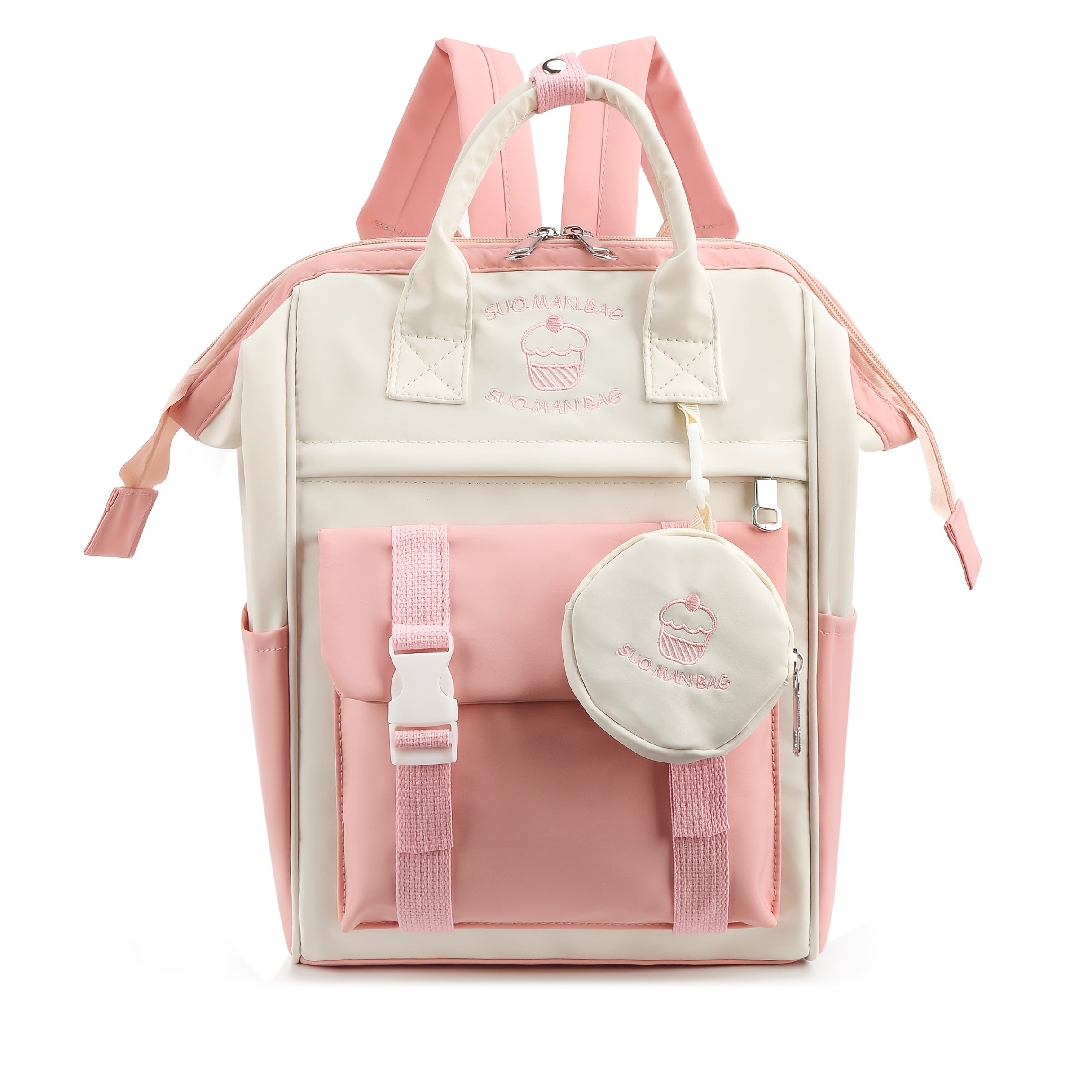 Large Capacity Diaper Bag with Floral Design
