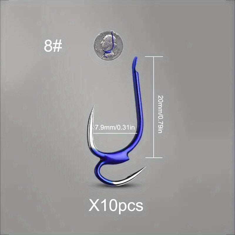 10pcs Circle Fish Hooks High Carbon Steel Barbed Hooks For Fishing