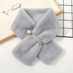 Warm Rabbit Fur Neck Scarf Thicken Plush Collar Neck Wrap Scarves