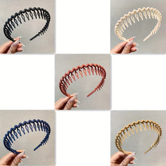 Teeth Shaped Non-slip Hair Hoop Solid Sweet Wave Head Hoop for Girls