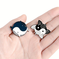 Cartoon Whale Alloy Brooch for Collar Clothes Decoration