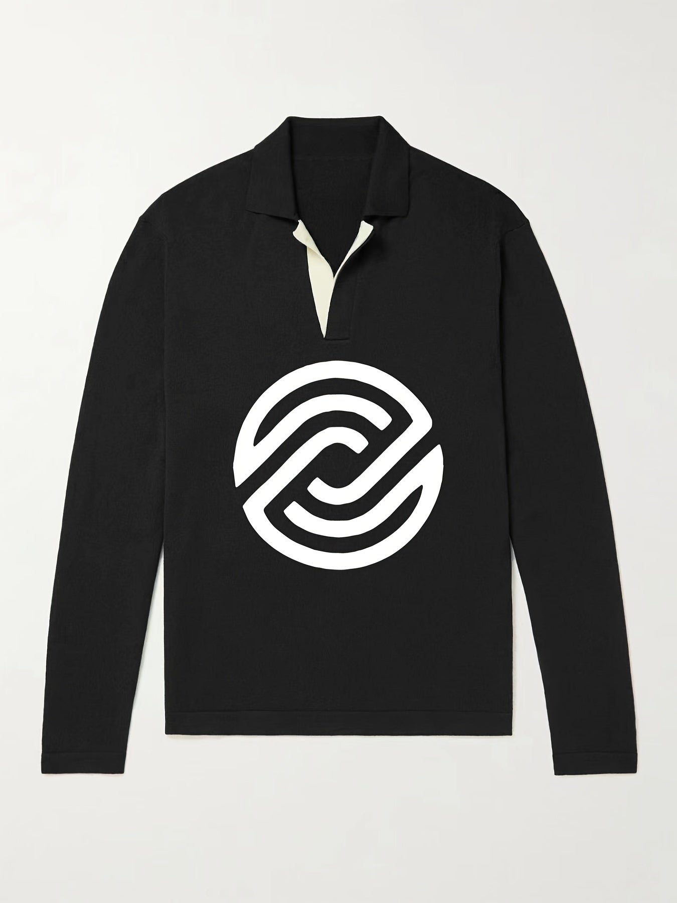 Geometric Pattern Knit Polo Shirt Men's Casual Pullover Sweater