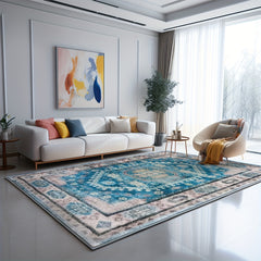 Vintage Persian Area Rug Distressed Boho Carpet
