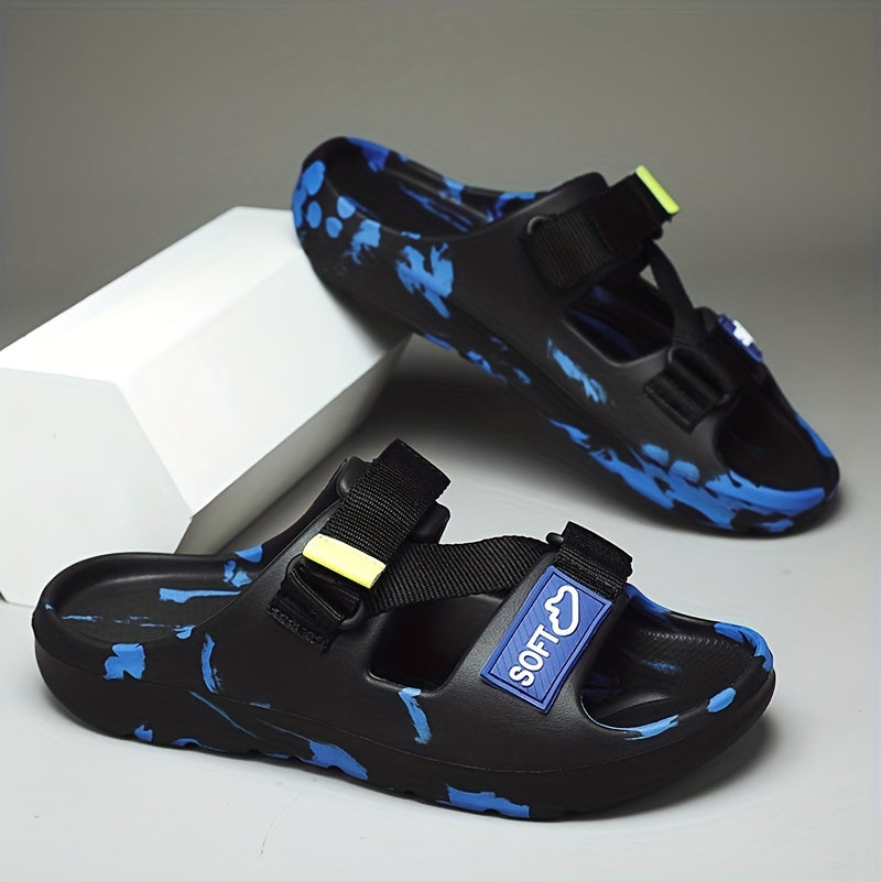 Men's Camo Platform Slides - Non Slip Comfort - Indoor/Outdoor