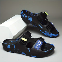 Men's Camo Platform Slides - Non Slip Comfort - Indoor/Outdoor