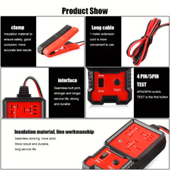 Red Relay Tester 12V Universal Automotive Circuit Detector Checker