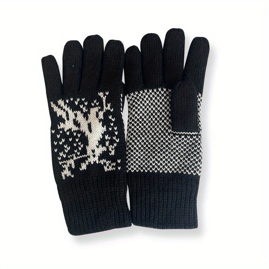 Men's Winter Knitted Gloves Full Finger Warm Outdoor Sports Gloves