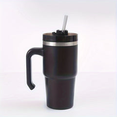 20oz Stainless Steel Insulated Car Cup with Handle Straw