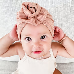 Thread Roll Flower Baby Hat For All Seasons