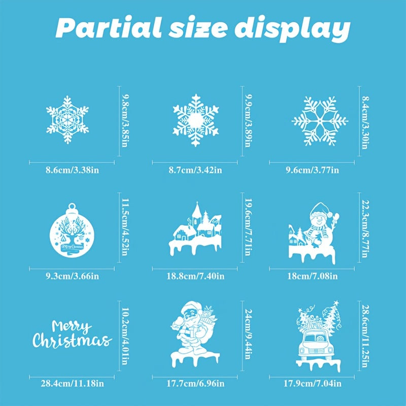 237pcs Christmas Window Stickers Reusable Xmas Window Clings Decals
